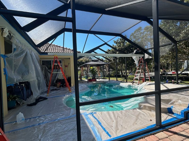 What is the average cost of lanai & screen enclosure painting in Juno Beach, FL